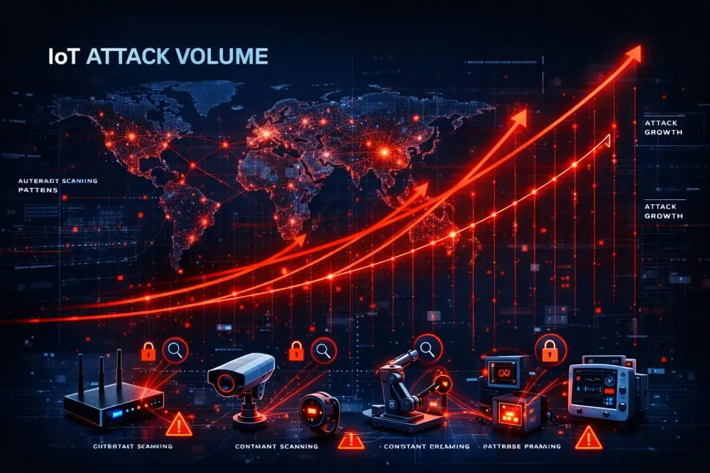 Volume and Types of IoT Cyberattacks