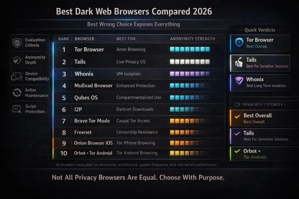 Best Dark Web Browsers Compared