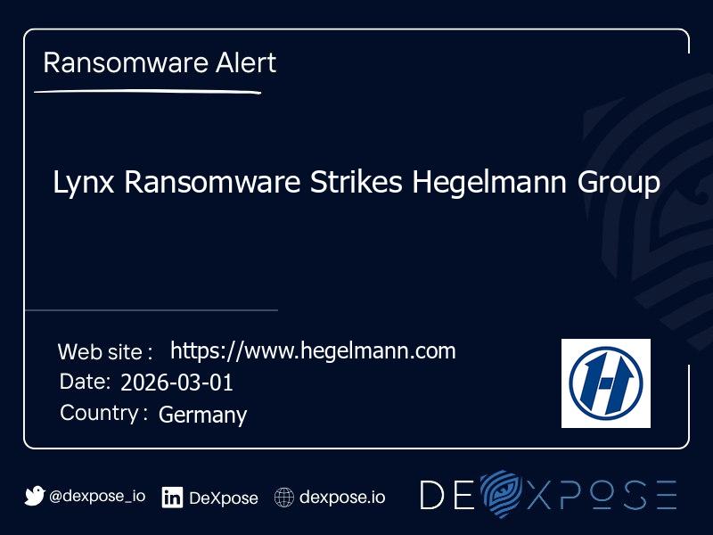 Lynx Ransomware Strikes Hegelmann Group