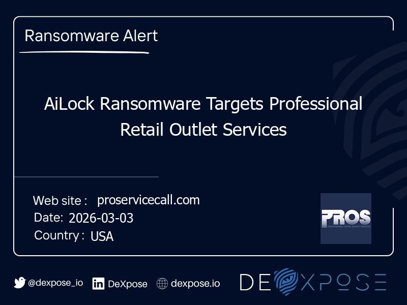 AiLock Ransomware Targets Professional Retail Outlet Services