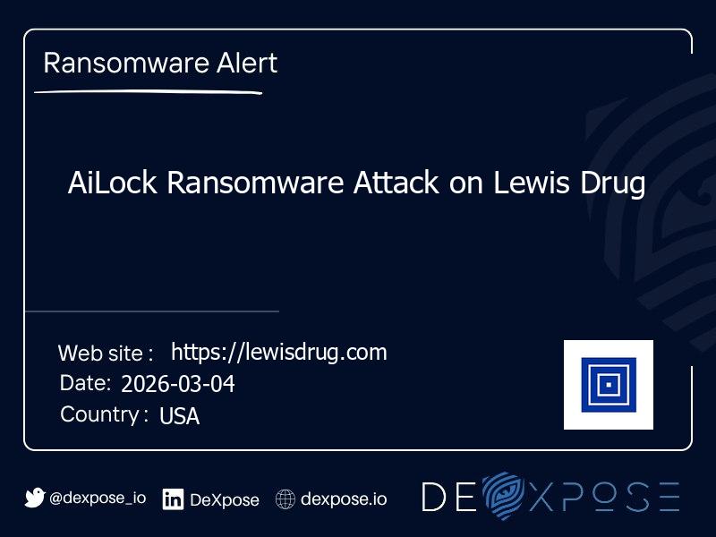 AiLock Ransomware Attack on Lewis Drug