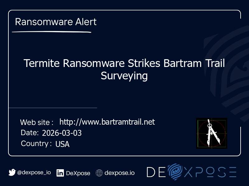 Termite Ransomware Strikes Bartram Trail Surveying