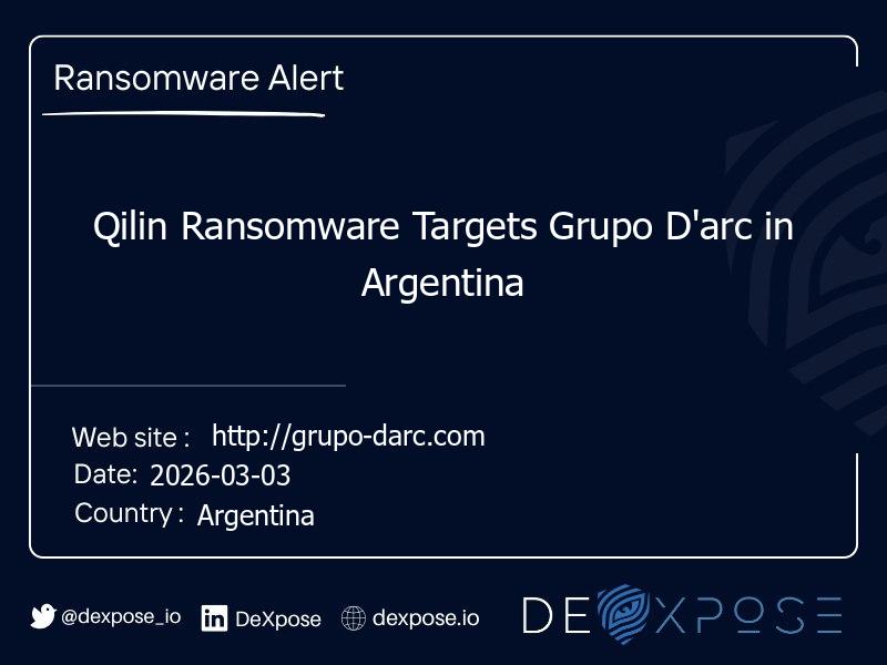 Qilin Ransomware Targets Grupo D'arc in Argentina