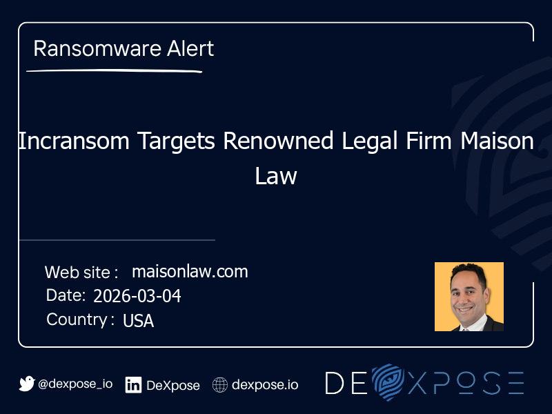 Incransom Targets Renowned Legal Firm Maison Law