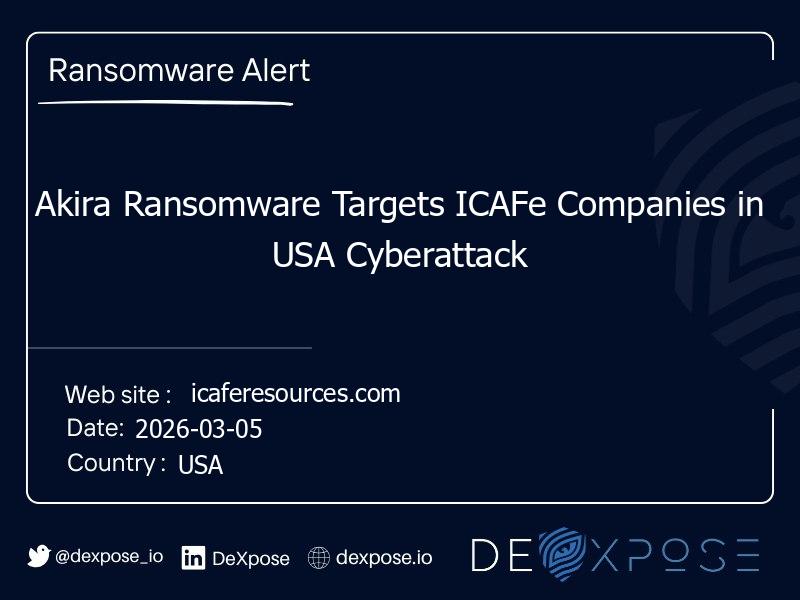 Akira Ransomware Targets ICAFe Companies in USA Cyberattack