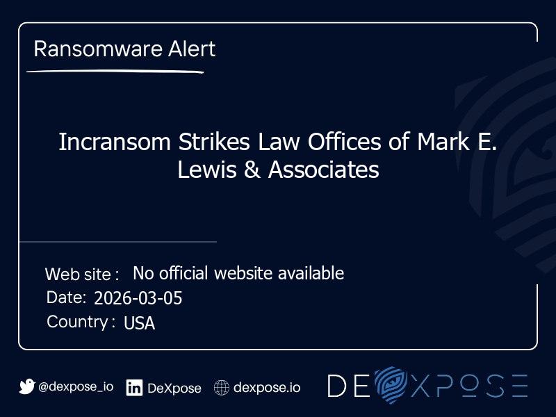 Incransom Strikes Law Offices of Mark E. Lewis & Associates