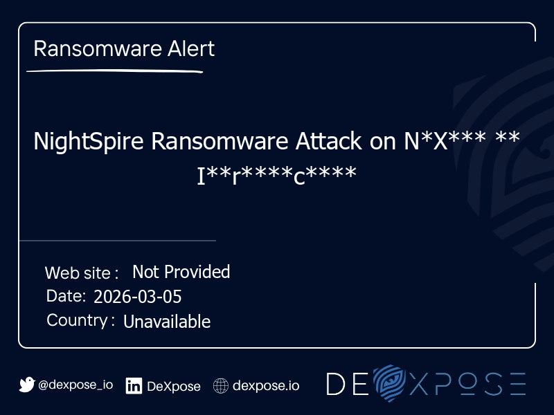 NightSpire Ransomware Attack on N*X*** ** I**r****c****