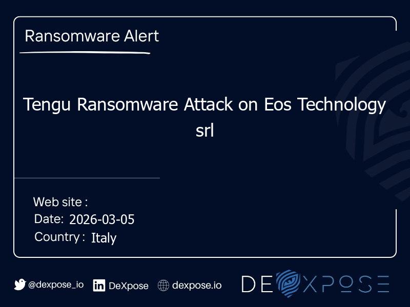 Tengu Ransomware Attack on Eos Technology srl