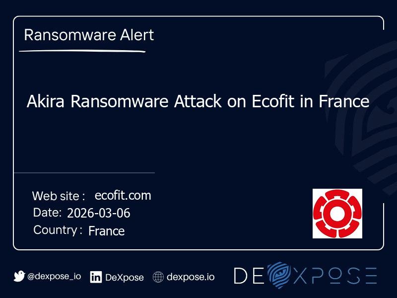 Akira Ransomware Attack on Ecofit in France