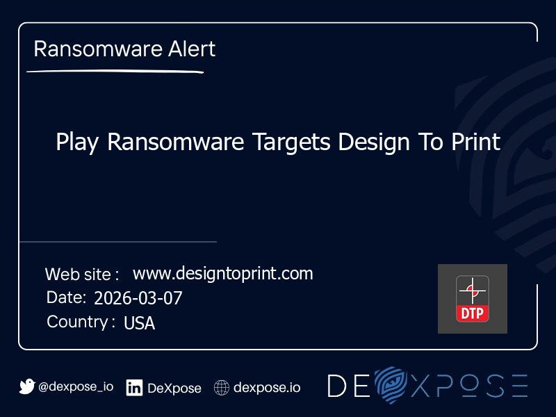 Play Ransomware Targets Design To Print