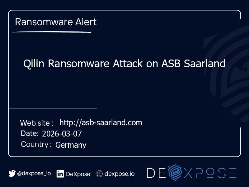 Qilin Ransomware Attack on ASB Saarland