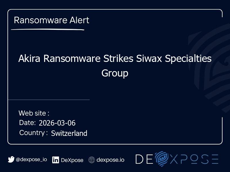 Akira Ransomware Strikes Siwax Specialties Group