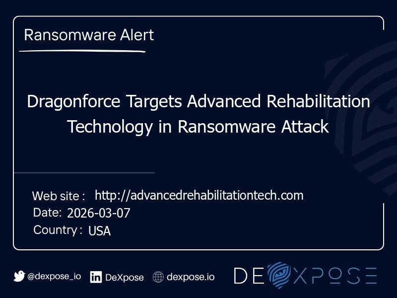 Dragonforce Targets Advanced Rehabilitation Technology in Ransomware Attack