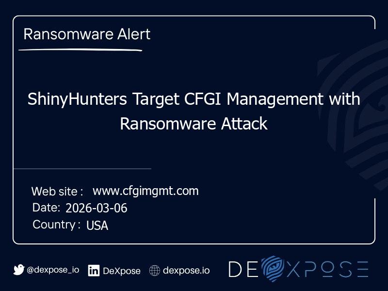 ShinyHunters Target CFGI Management with Ransomware Attack