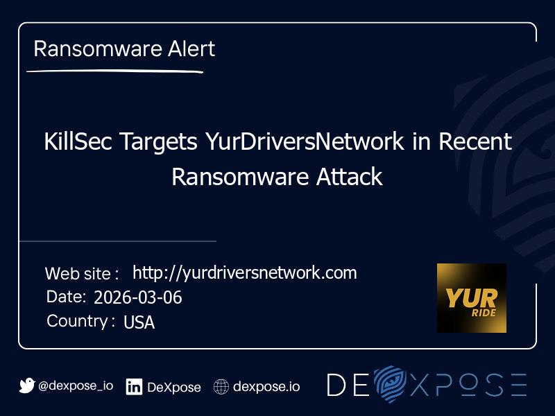 KillSec Targets YurDriversNetwork in Recent Ransomware Attack