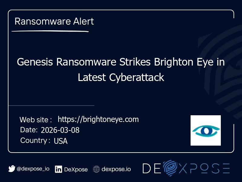 Genesis Ransomware Strikes Brighton Eye in Latest Cyberattack