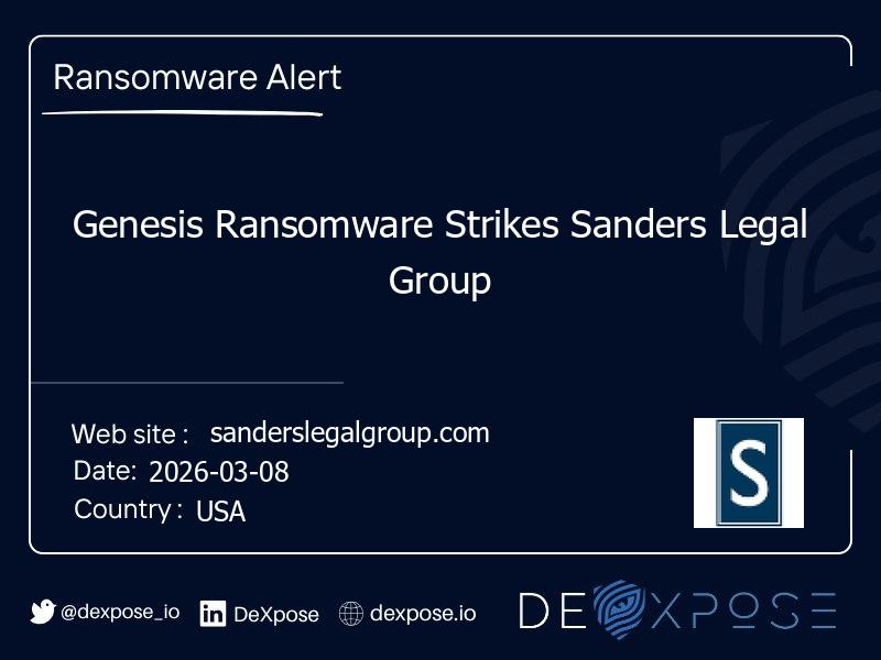 Genesis Ransomware Strikes Sanders Legal Group