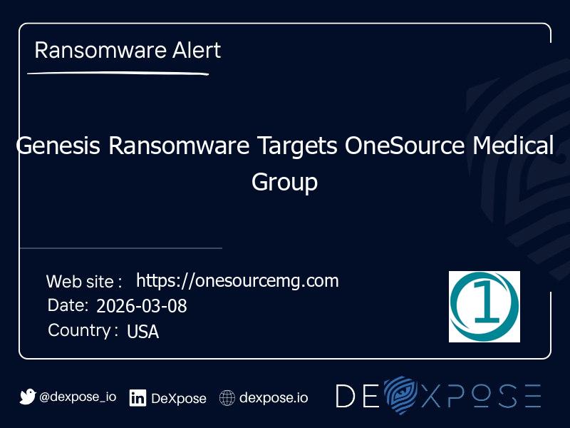 Genesis Ransomware Targets OneSource Medical Group