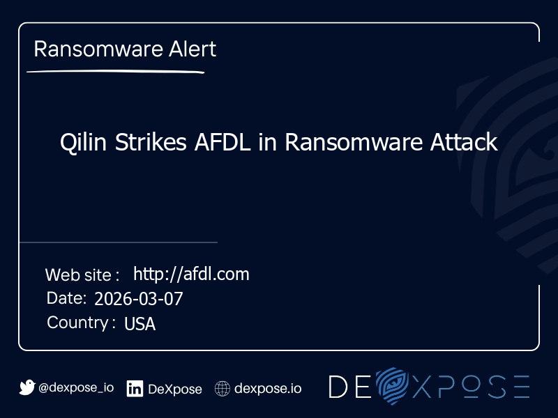 Qilin Strikes AFDL in Ransomware Attack