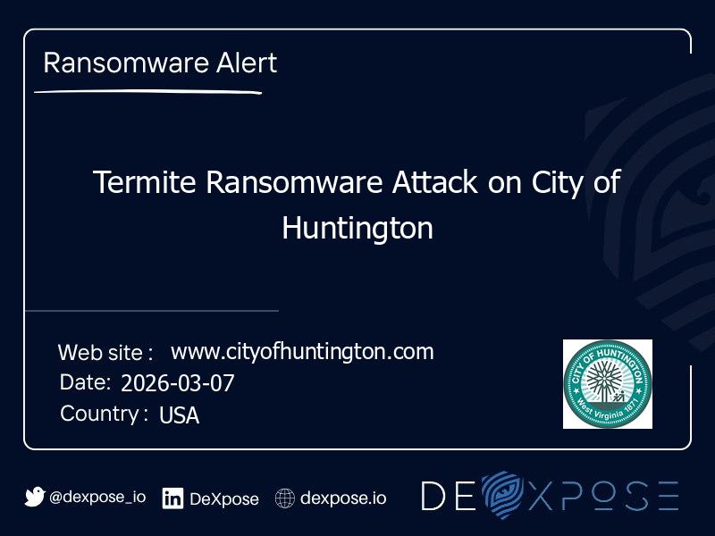Termite Ransomware Attack on City of Huntington