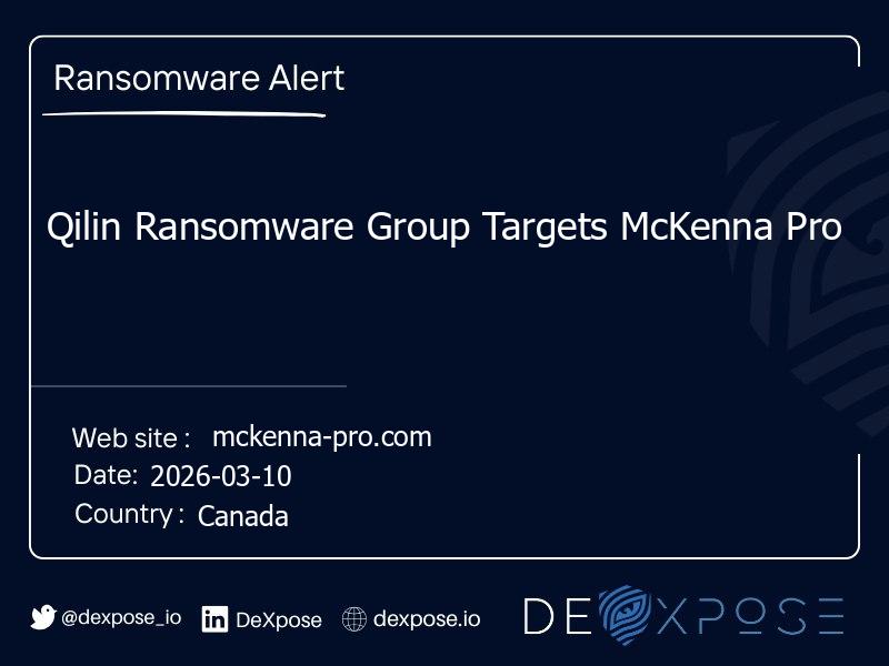 Qilin Ransomware Group Targets McKenna Pro