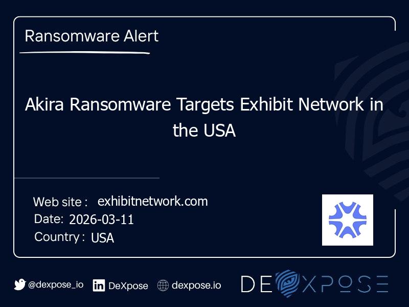 Akira Ransomware Targets Exhibit Network in the USA