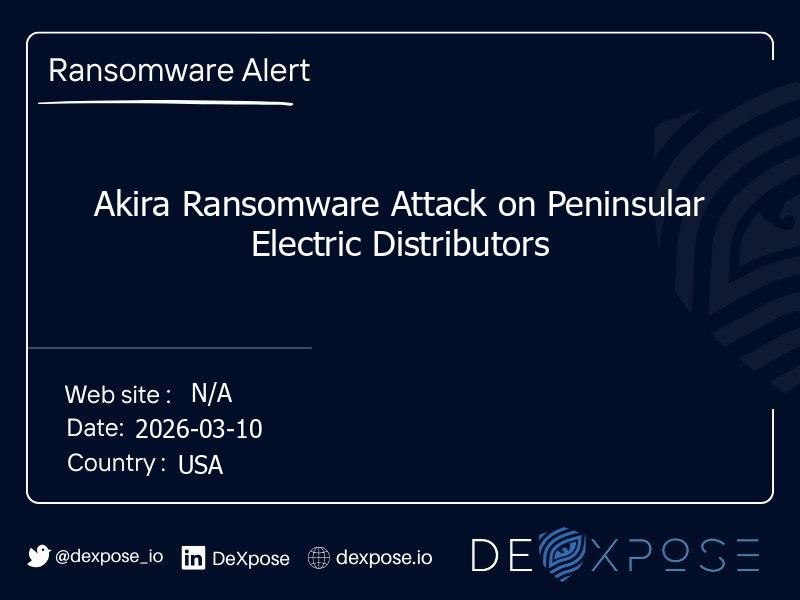 Akira Ransomware Attack on Peninsular Electric Distributors