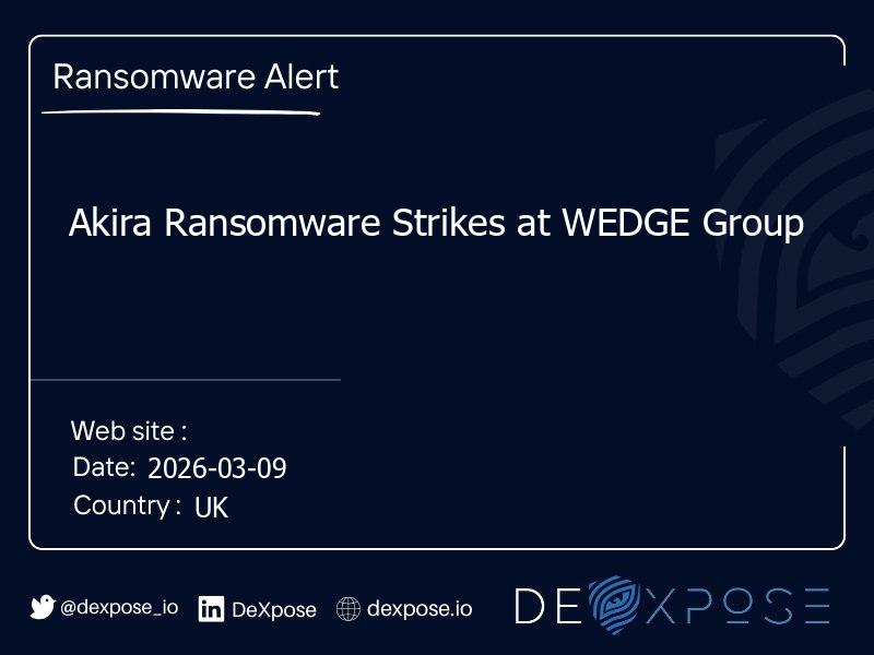 Akira Ransomware Strikes at WEDGE Group