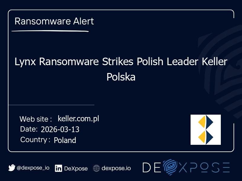 Lynx Ransomware Strikes Polish Leader Keller Polska