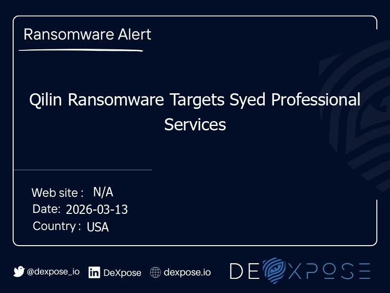 Qilin Ransomware Targets Syed Professional Services