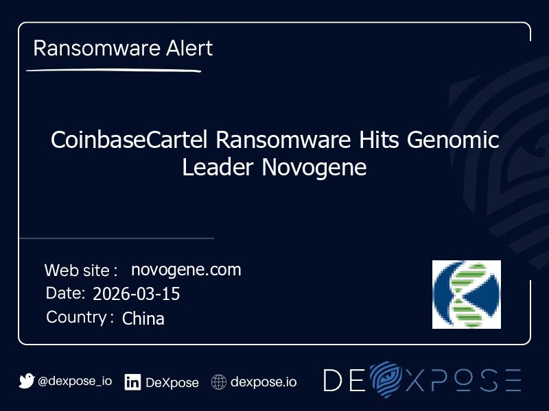 CoinbaseCartel Ransomware Hits Genomic Leader Novogene