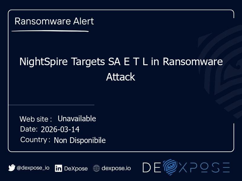 NightSpire Targets SA E T L in Ransomware Attack