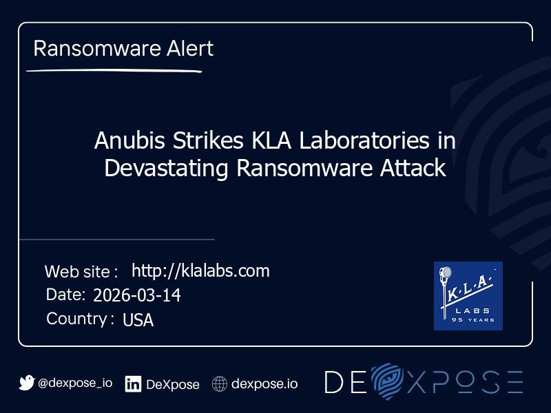 Anubis Strikes KLA Laboratories in Devastating Ransomware Attack