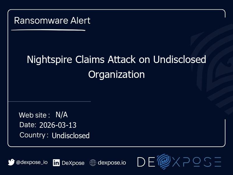 Nightspire Claims Attack on Undisclosed Organization
