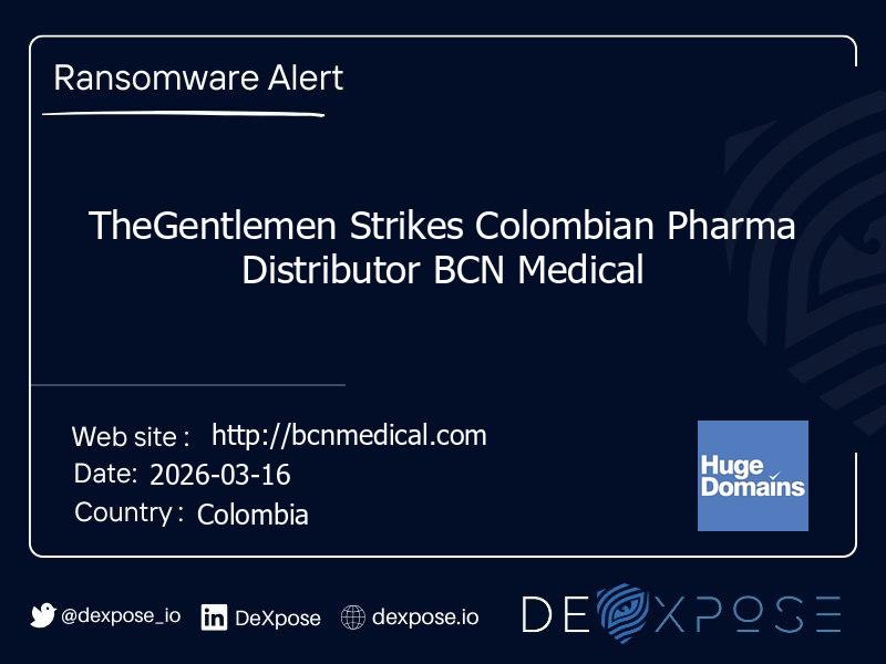 TheGentlemen Strikes Colombian Pharma Distributor BCN Medical