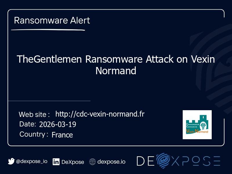 TheGentlemen Ransomware Attack on Vexin Normand