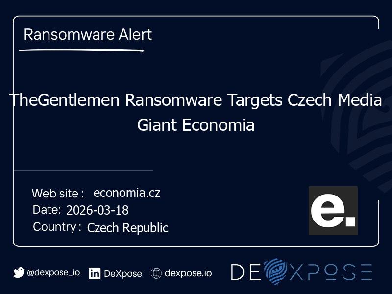 TheGentlemen Ransomware Targets Czech Media Giant Economia