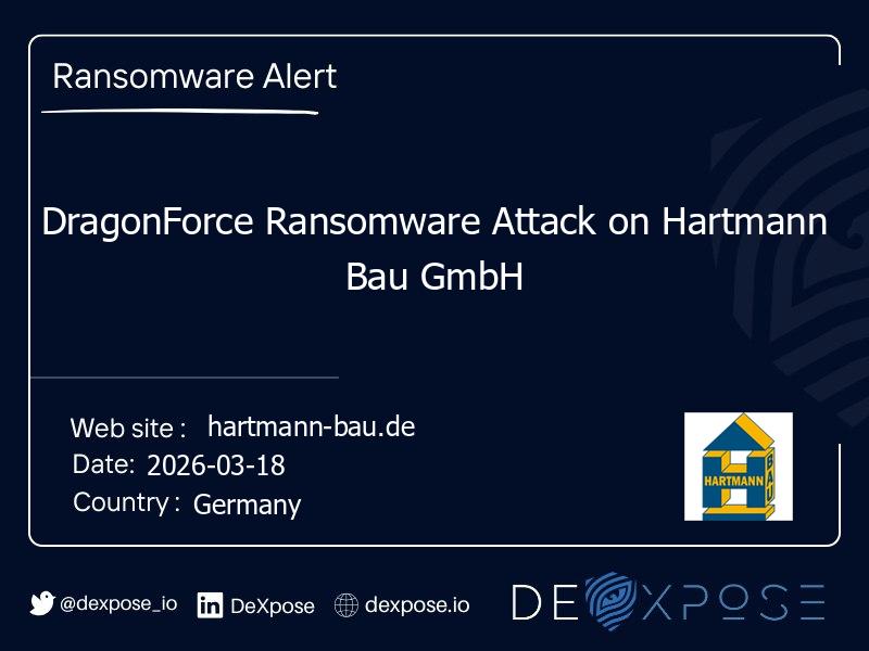 DragonForce Ransomware Attack on Hartmann Bau GmbH