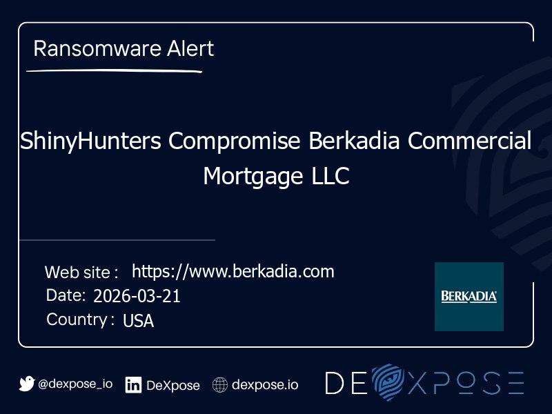 ShinyHunters Compromise Berkadia Commercial Mortgage LLC