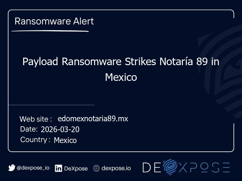 Payload Ransomware Strikes Notaría 89 in Mexico