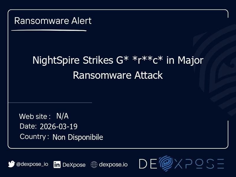 NightSpire Strikes G* *r**c* in Major Ransomware Attack