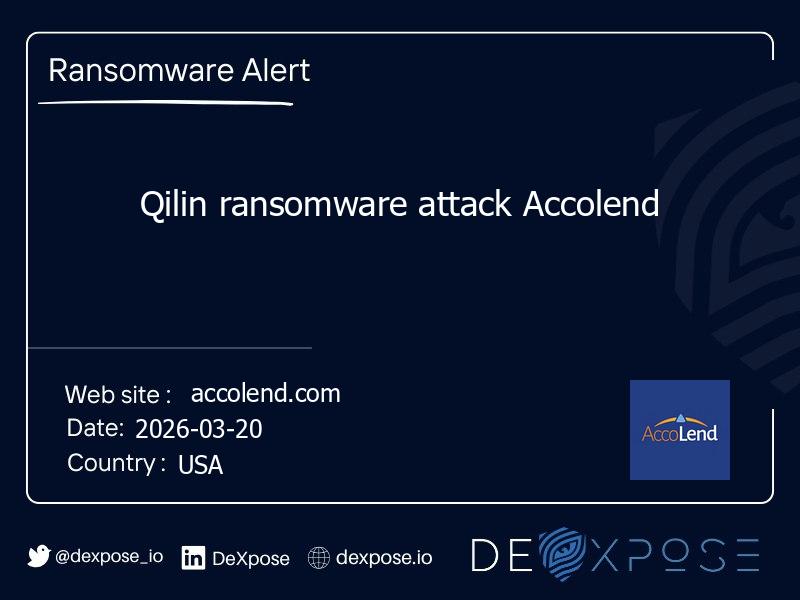 Qilin ransomware attack Accolend