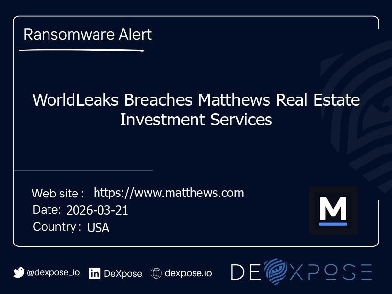 WorldLeaks Breaches Matthews Real Estate Investment Services