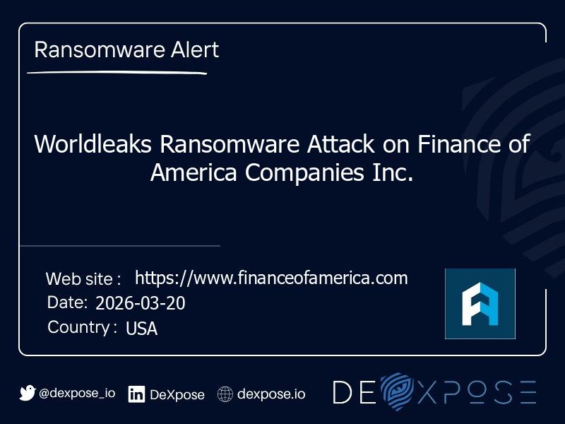 Worldleaks Ransomware Attack on Finance of America Companies Inc.
