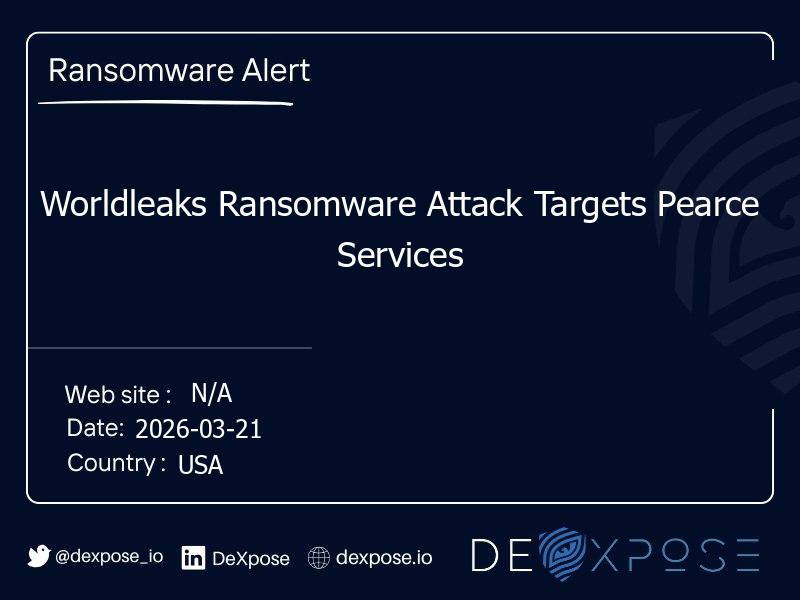 Worldleaks Ransomware Attack Targets Pearce Services