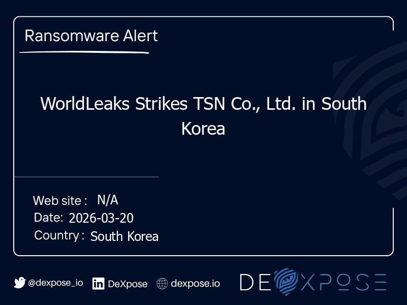 WorldLeaks Strikes TSN Co., Ltd. in South Korea