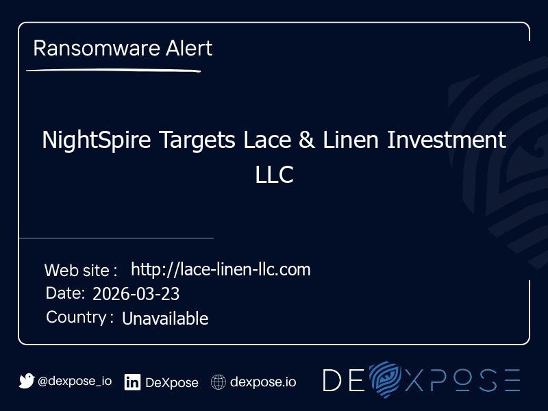 NightSpire Targets Lace & Linen Investment LLC