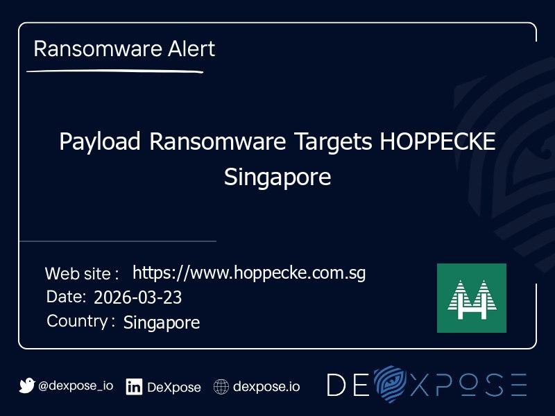 Payload Ransomware Targets HOPPECKE Singapore