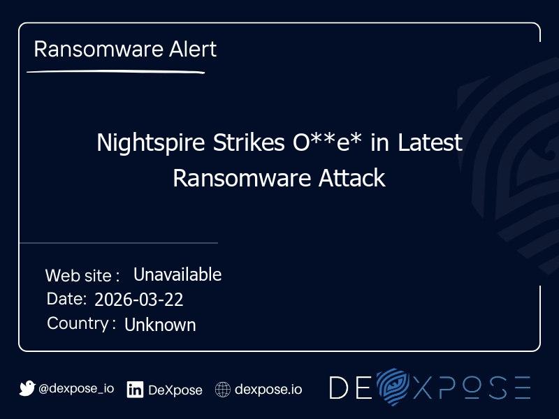Nightspire Strikes O**e* in Latest Ransomware Attack