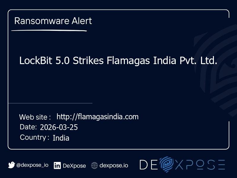 LockBit 5.0 Strikes Flamagas India Pvt. Ltd.